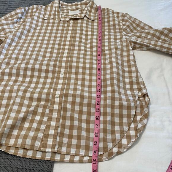Citizens Of Humanity Kayla Gingham Button Up Shirt Women’s Size Large boxy - Picture 3 of 10